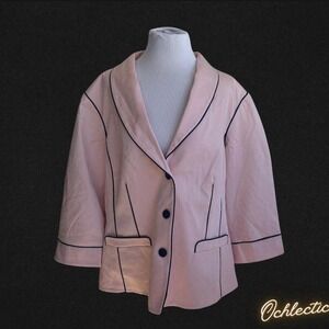 Pink and navy blue blazer with a touch of class